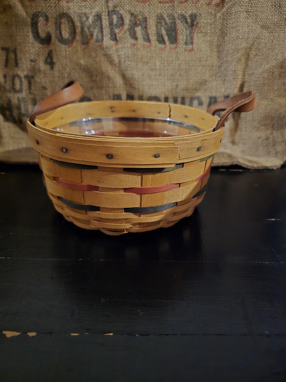 Longaberger Signature Basket with Red Accent